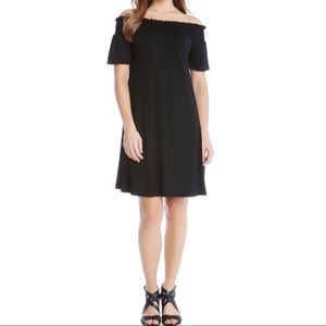 NWT + Karen Kane + black off shoulder dress